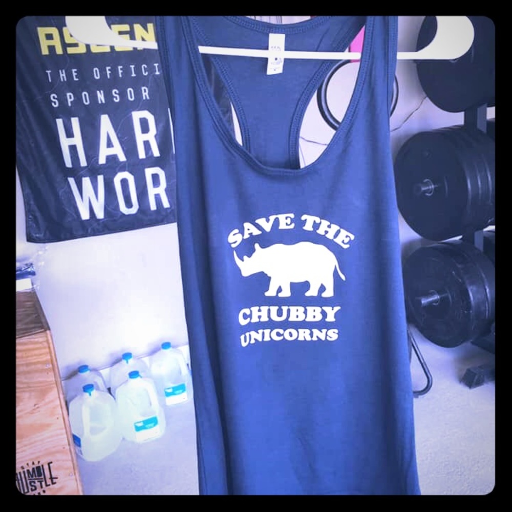 Save the chubby unicorns next Level tank Medium